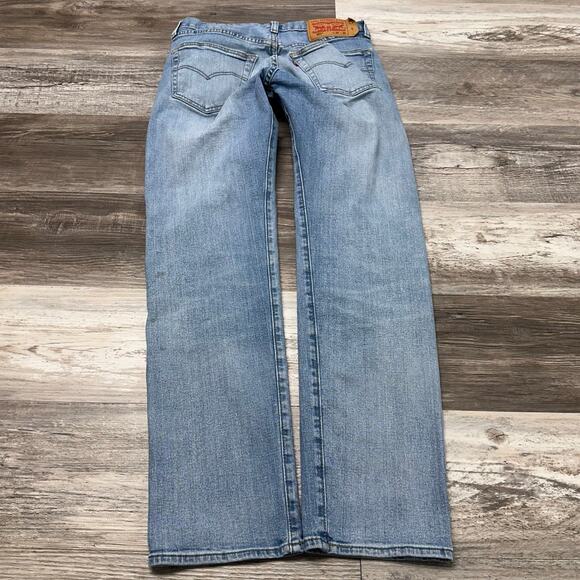 Levis 501 Light Wash Blue Mens 30x31 Straight Leg Button Fly Denim Jeans Red Tab - Picture 2 of 14